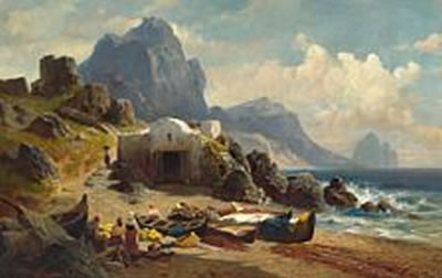 Sample artwork by Robert August Rudolf Schietzold (1842 - 1908), known for landscape and rural genre painting - View similar artists and auction records